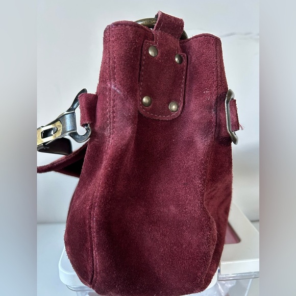 VINTAGE KOOBA SUEDE BAG, ORIGINAL HARDWARE, GORGEOUS,RICH COLOR. MINT CONDITION - Picture 9 of 15